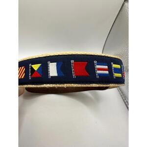 Men’s Navy Belt w Nautical Flags Brass Buckle Size 38